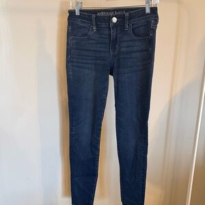 American Eagle Outfitters Women's Deep Blue Skinny Jeans